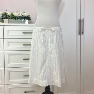 Whitewash Cotton Lace Skirt